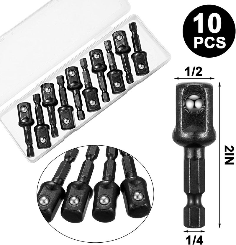 Mudder Impact Adapter Square Socket for Drills Extension Driver Bits Hex Impact Socket Adapter for Automotive DIY - Image 2